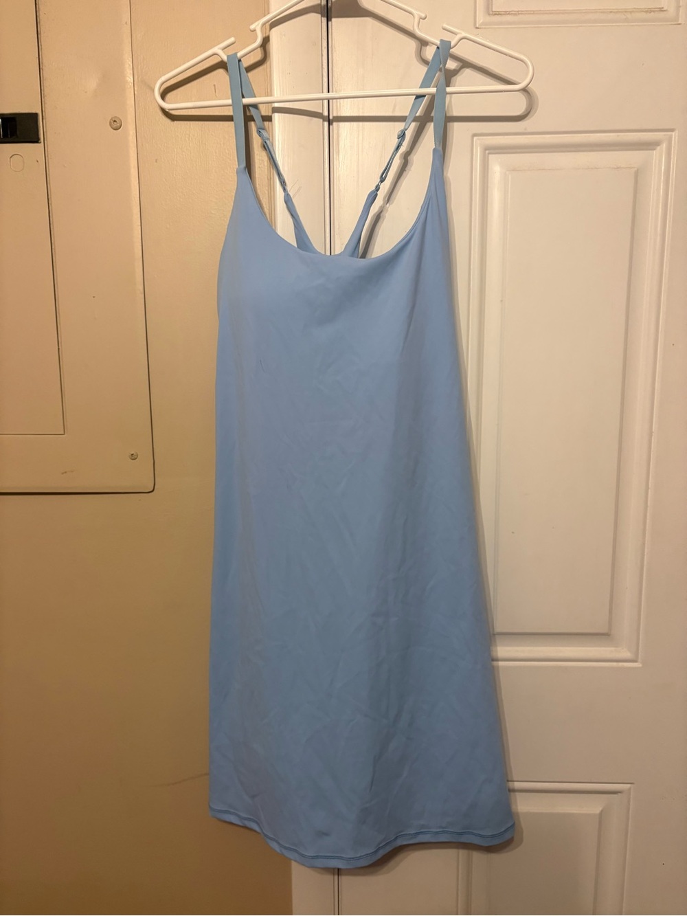 Light Blue Adjustable-Strap Slip Mini Dress - Women's